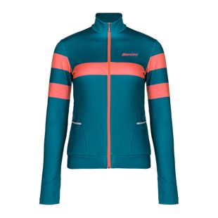 Bluza rowerowa damska Santini Coral Bengal teal/orange