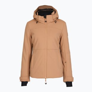 Kurtka narciarska damska EA7 Emporio Armani Pure Softshell mocha mousse