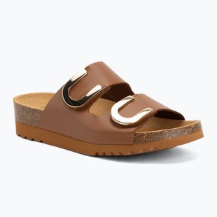 Klapki damskie Scholl Montery 2 Straps Ad Med cognac