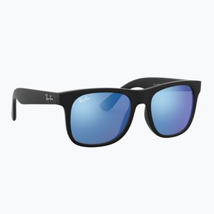 Okulary przeciwsłoneczne dziecięce Ray-Ban Justin matt rubber black/blue mirror
