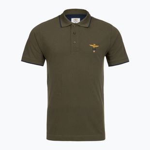 Koszulka polo męska Aeronautica Militare 262PO1308UP00082 Polo verde scuro