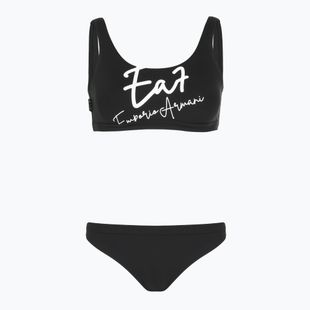 Strój kąpielowy dwuczęściowy damski EA7 Emporio Armani Maxi Logo Bikini Top black