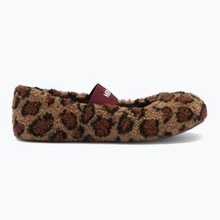 Kapcie damskie Moon Boot Fleece Ballerina Leopard cognac/cocoa