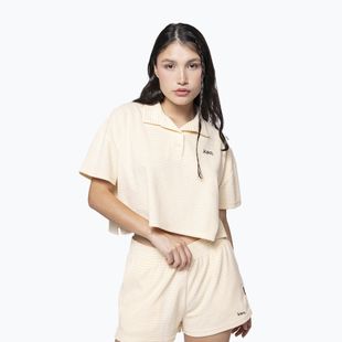 Koszulka polo damska Kaotiko Towel Stripe yellow/white