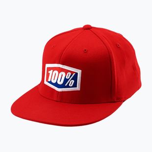 Czapka z daszkiem męska 100% Official J-Fit Flexfit red