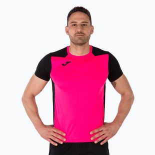 Koszulka do biegania męska Joma Record II fluor pink/black