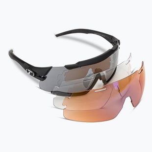 Okulary przeciwsłoneczne Tifosi Aethon matte black/smoke/ac red/clear