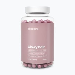 Suplement GymBeam Glowy Hair - BeastPink 90 caps