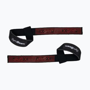 Paski do podnoszenia ciężarów GymBeam X-Grip black/red
