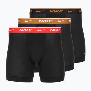 Bokserki męskie Nike Everyday Cotton Stretch 3 pary black light crimsn/desrt ochre/black waistband