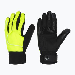 Rękawiczki rowerowe męskie Rogelli Essential Winter Waterproop fluor yellow