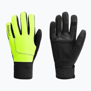 Rękawiczki rowerowe męskie Rogelli Essential Winter Waterproop fluor yellow