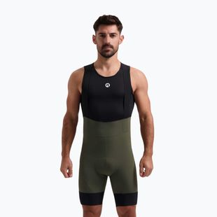 Spodenki rowerowe męskie Rogelli Signature Bib Short green