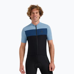 Koszulka rowerowa męska Rogelli Core Block black/blue/dark blue