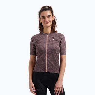 Koszulka rowerowa damska Rogelli Essential Graphic II bordeaux/coral