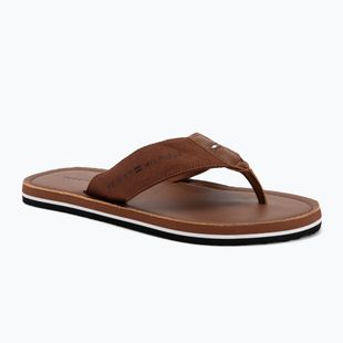 Japonki męskie Tommy Hilfiger Leather Beach Sandal winter cognac