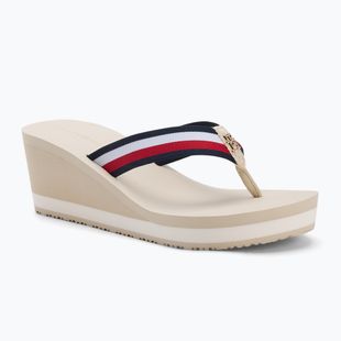 Japonki damskie Tommy Hilfiger Corporate Wedge Beach Sandal muslin