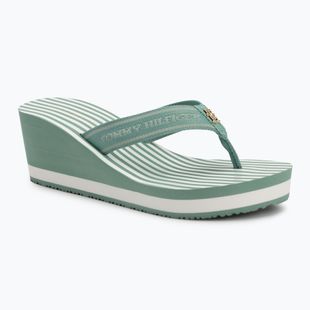 Japonki damskie Tommy Hilfiger Stripes Wedge Beach Sandal charming green