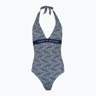 Strój kąpielowy jednoczęściowy damski Tommy Hilfiger Halter One Piece Rp Print illustrated wave dark night navy