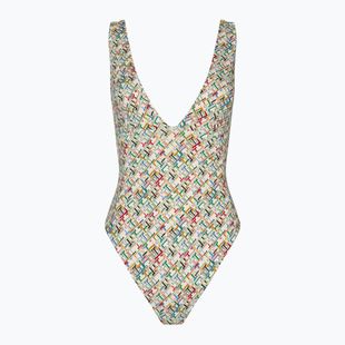 Strój kąpielowy jednoczęściowy damski Tommy Hilfiger Plunge One Piece th multi monogram calico