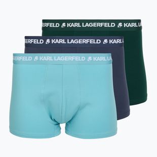 Bokserki męskie KARL LAGERFELD Logo Trunk Multiband 3 pary dark sea/indigo/blue