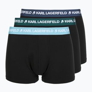 Bokserki męskie KARL LAGERFELD Logo Trunk Colorband 3 pary dark sea/indigo/blue