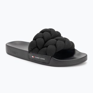 Klapki damskie Tommy Jeans Braided Slide frozen black