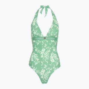 Strój kąpielowy jednoczęściowy damski Tommy Hilfiger Halter One Piece Rp Print floral tropic aop fort green