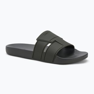 Klapki męskie Calvin Klein HM0HM01752 Pool Slide Double T dark olive