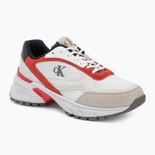 Buty męskie Calvin Klein YM0YM01379 Hike Runner Mesh MIX bright white/grey/flame scarlet