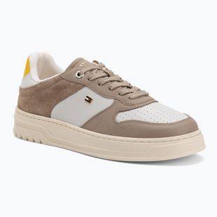 Buty damskie Tommy Hilfiger Sporty Cupsole Tumbled Leather costal taupe/ecru/yellow