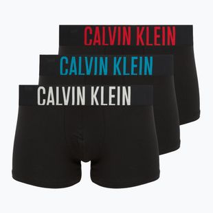 Bokserki męskie Calvin Klein 000NB3608A Trunk 3 pary black w/oatmeal logo/black w/age