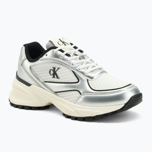 Buty damskie Calvin Klein YW0YW02063 Hike Runner Lace Up Mesh Mix silver/black/bright white