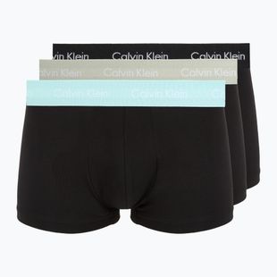 Bokserki męskie Calvin Klein 0000U2664G Low Rise Trunk 3 pary black w plume wb/ black w misty sag