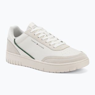 Buty męskie Tommy Hilfiger Basket Core Leather Suede Mix ecru/street green