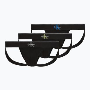 Slipy męskie Calvin Klein LV00NB4644 Jock Strap black bodies w/ granite gray/poseid