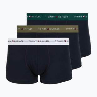 Bokserki męskie Tommy Hilfiger Trunk WB 3 pack nb//white/orna green/utility olive
