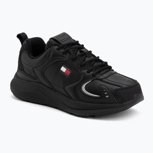 Buty męskie Tommy Jeans Runn Leather triple black