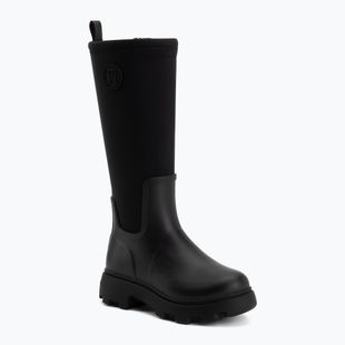 Kalosze damskie Tommy Hilfiger Stamp Warm Knee black
