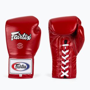 Rękawice bokserskie Fairtex Pro Competition Locked Thumb Leather red