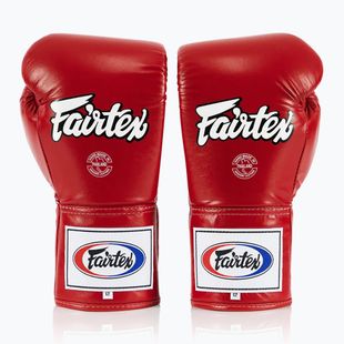 Rękawice bokserskie Fairtex Pro Competition Locked Thumb Leather red