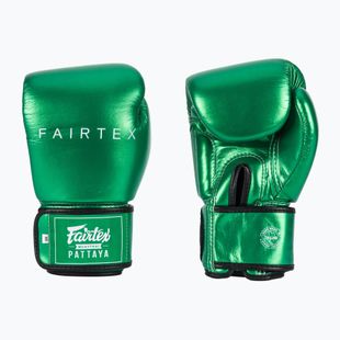 Rękawice bokserskie Fairtex Metallic Boxing green