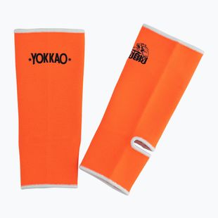Ochraniacze na kostkę męskie YOKKAO Muay Thai neon orange