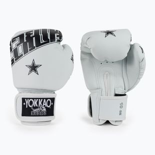 Rękawice bokserskie YOKKAO Lettering Boxing white