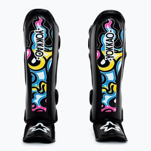 Ochraniacze piszczeli i stóp Yokkao Flames black