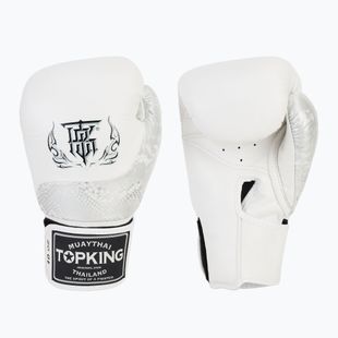 Rękawice bokserskie Top King Muay Thai Power Snake white/silver