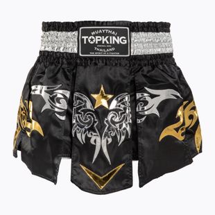Spodenki treningowe Top King Thai Boxing black/white/gold