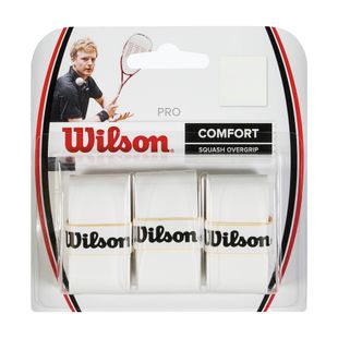 Owijki do rakiet squash Wilson Pro Overgrip Squash 3 szt. white