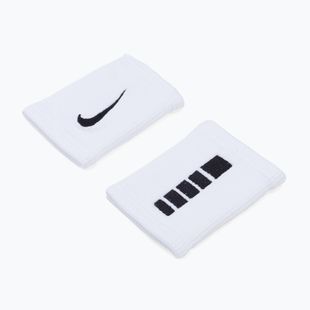 Frotki na nadgarstek Nike Elite Doublewide Wristbands 2 szt. white/black