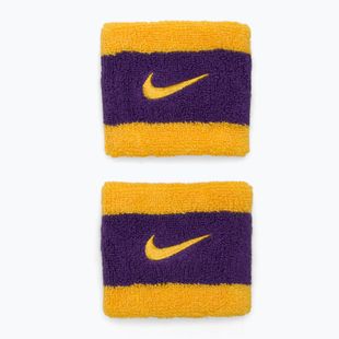Frotki na nadgarstek Nike Swoosh Wristbands university gold/court purple/university gold